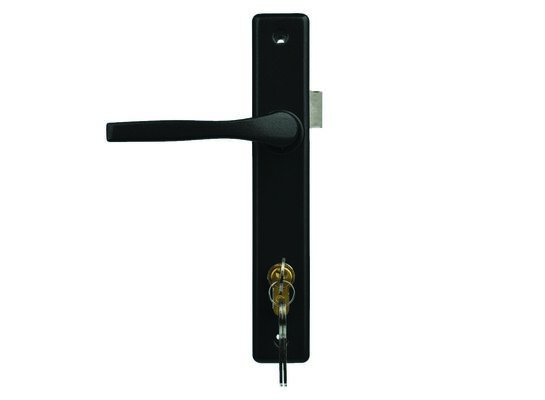 Klamka z szyldem ocynk czarny Polbram