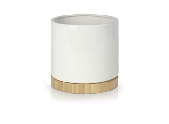 Osłonka ceramiczna cylinder bamboo white 13 cm