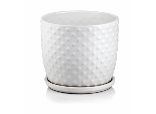 Donica z podstawkiem biała 12 cm