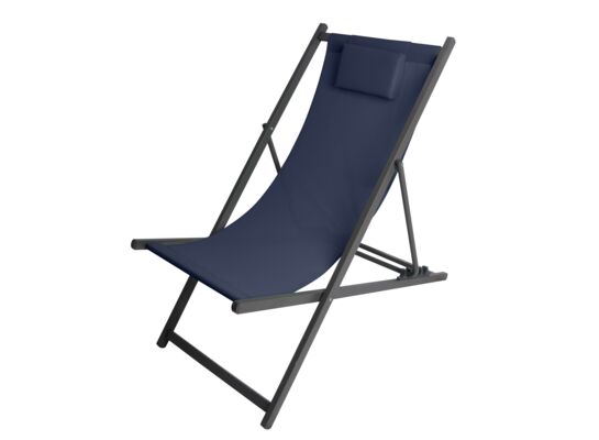 Leżak z poduszką granatowy