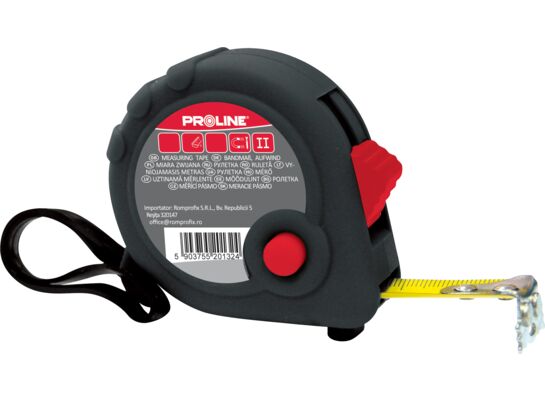 Miara zwijana 3 m x 16 mm pokryta nylonem gumowana zaczep magnes Proline