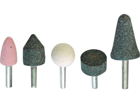 Kamienie szlifierskie z trzpieniem 6 mm komplet 5 sztuk