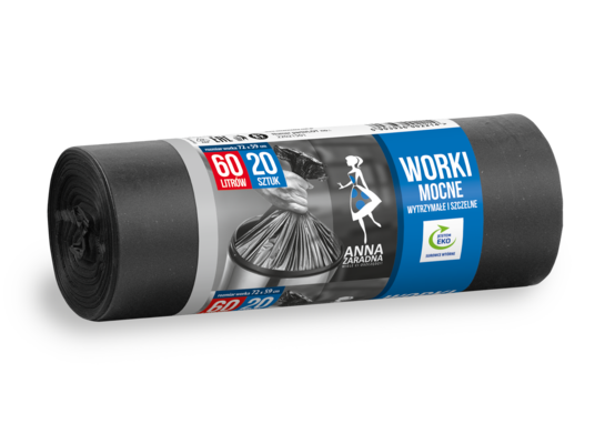 Worki na śmieci MOCNE 60 l 20 sztuk