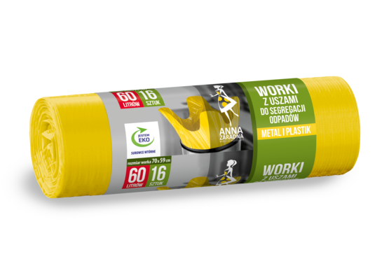 Worki do segregacji 60 l plastik 16 sztuk