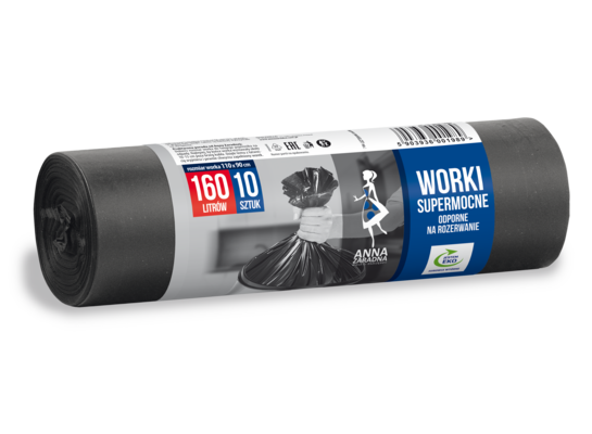 Worki na śmieci SUPERMOCNE 160 l 10 sztuk
