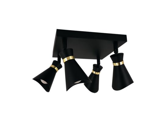 Oprawa ścienno-sufitowa LORETA SPT E14 4D black/golden strühm