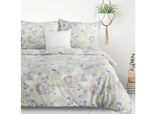 Komplet pościeli w kwiaty D91/POS/JULIA 220 x 200 cm + 70 x 80 cm popielaty