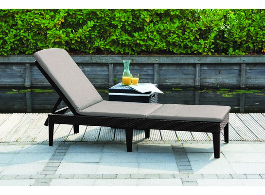 Leżak ogrodowy Jaipur z poduszką brązowy