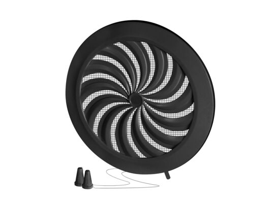 Osłona wentylacyjna fi125 mm czarny