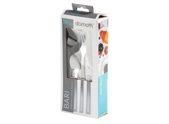 Komplet sztućców Bari 24 elementy srebrny COLORBOX