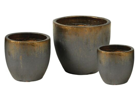 Donica mrozoodporna Glazed Egg Pot Bronze 22 x 21 cm brązowy