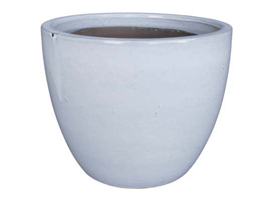 Donica mrozoodporna Glazed Egg Pot White 30 x 26 cm biały