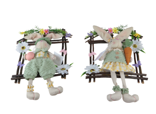 Figurka wielkanocna tekstylna zając 26 x 45 cm