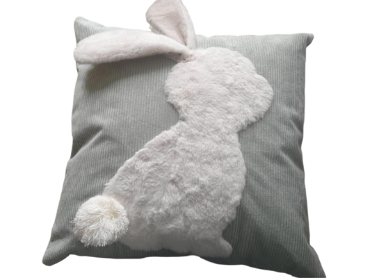 Poduszka dekoracyjna sztruksowa zając 40 x 40 cm