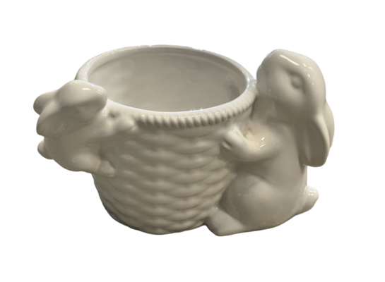 Osłonka ceramiczna zające 19,4 x 13,9 x 12,7 cm