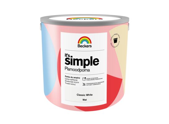 Farba plamoodporna IT'S SIMPLE Classic White 2,5 l Beckers