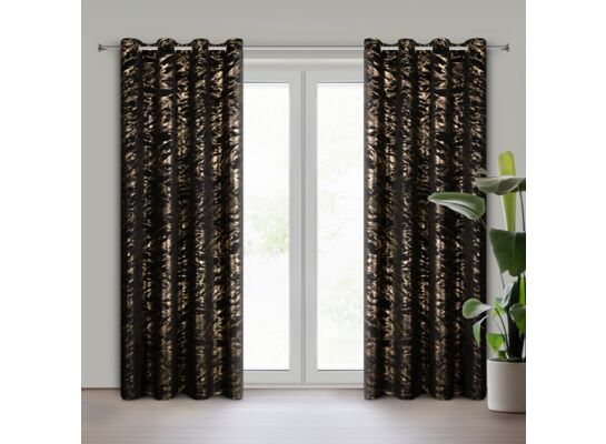 Zasłona gotowa na przelotkach Doris 140 x 250 cm czarny