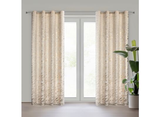 Zasłona gotowa na przelotkach Doris 140 x 250 cm beżowy