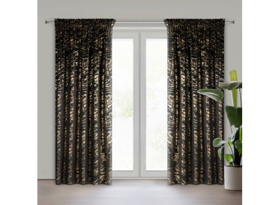 Zasłona gotowa na taśmie Doris 140 x 270 cm czarny