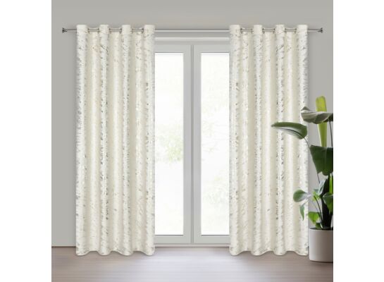 Zasłona gotowa na przelotkach Doris 140 x 250 cm kremowy