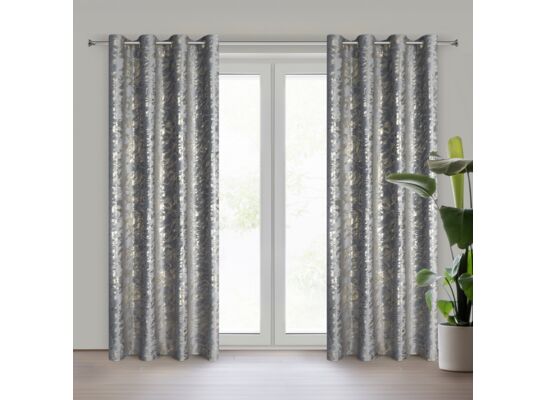 Zasłona gotowa na przelotkach Doris 140 x 250 cm grafitowy