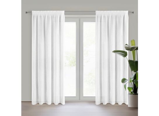 Firana gotowa na taśmie Lucila 140 x 270 cm biało-srebrny