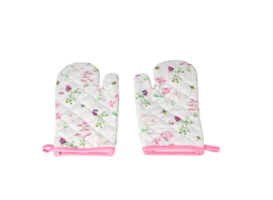 Rękawica kuchenna 18 x 30 cm różowo-biały