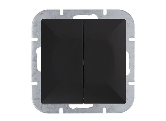 Łącznik podwójny perła, WP-2P czarny mat, p/t 10 a, 250 v, świecznikowy