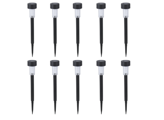 Lampa ogrodowa solarna 30 cm czarna 10 sztuk