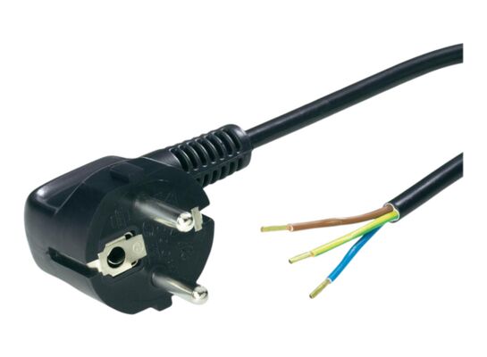 Przyłącze z wtyczką kątową OMY 3 x 1,0 1,5 m czarne