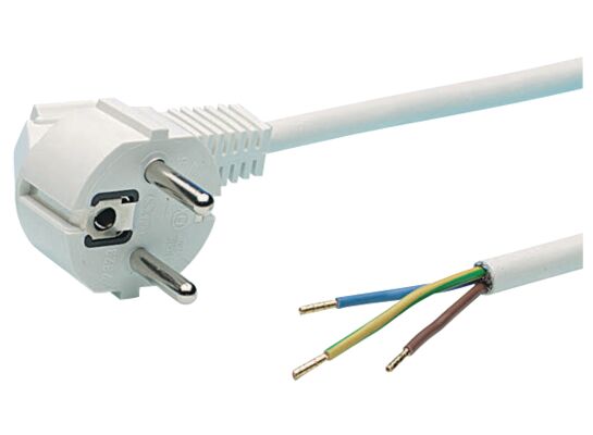 Przyłącze z wtyczką kątową OMY 3 x 1,0 1,5 m białe