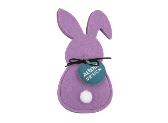 Etui na sztućce filcowe 10 X 20 cm Zestaw 4 szt. Fioletowy zajączek