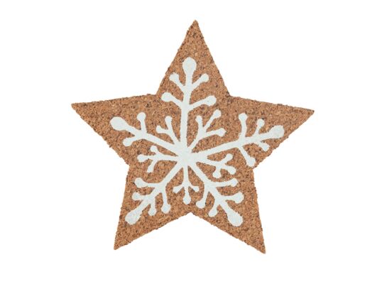 Komplet 6 podkładek korkowych 10,7 x 10 x 0,3 cm Gwiazdka
