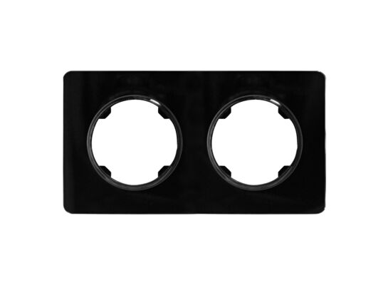 Ramka podwójna szklana czarny OVAL