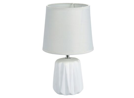 Lampa stołowa z podstawą ceramiczną 18 x 31 cm biała