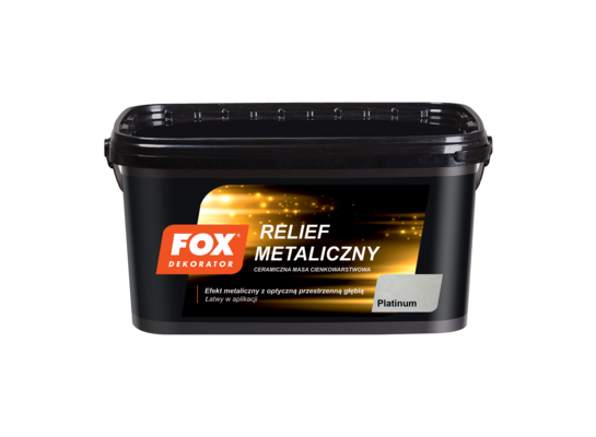 Masa cienkowarstwowa RELIEF METALICZNY 001 platinum 1 kg FOX Dekorator