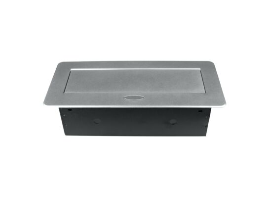 Listwa przedłużacza wpuszczana w blat 3 gniazda srebrna