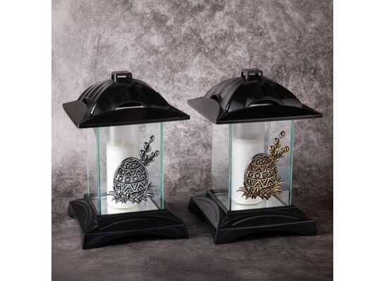 Znicz kapliczka pisanka 25 x 16 cm srebrny