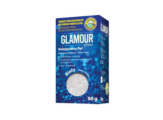 Brokat Glamour Effect Księżycowy Pył BIO biały 50 g
