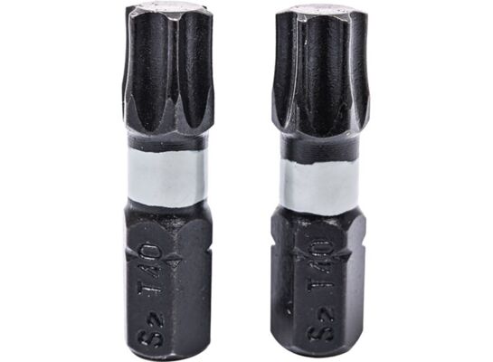 Końcówki wkrętakowe udarowe Torx T40 x 25 mm, 2 szt.