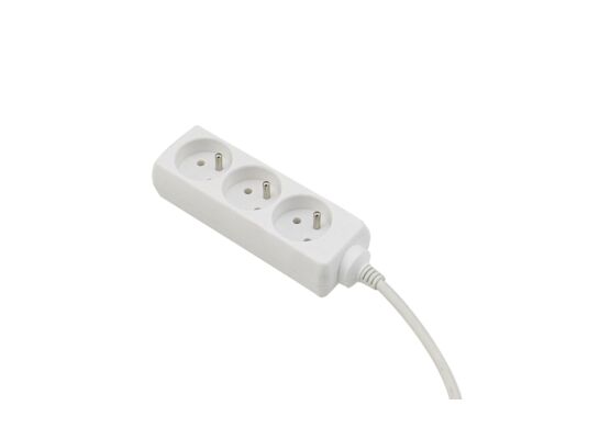 Przedłużacz 3 gniazda 1,5 m z uziemieniem biały