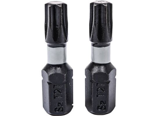 Końcówki wkrętakowe udarowe Torx T27 x 25 mm, 2 szt.