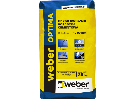 Błyskawiczna posadzka cementowa OPTIMA 25 kg WEBER