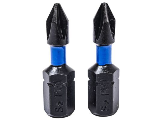 Końcówki wkrętakowe udarowe krzyżowe PH1 x 25 mm, 2 szt.