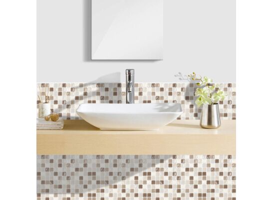 Płytka samoprzylepna mozaika beżowo-brązowa 3D-1320 25,4 x 25,4 cm 4 szt.