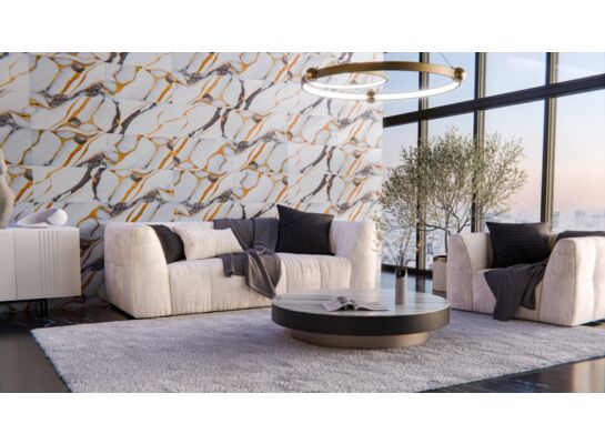 Płytka samoprzylepna marmur biało-złoty rolka 280 x 60 cm PSR-0012