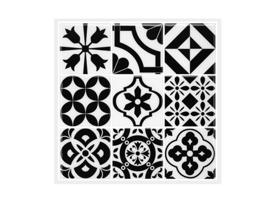 Płytka samoprzylepna 3D-1106 30,5 x 30,5 cm biało-czarny 4 szt.