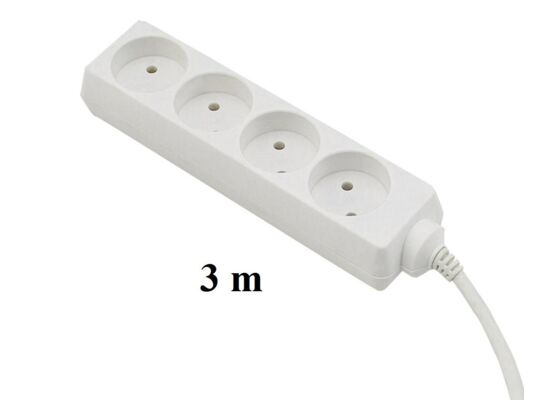 Przedłużacz listwowy 3 m 4 gniazdowy bez uziemienia EPS-43
