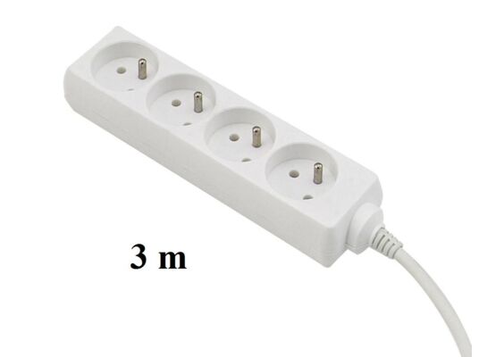Przedłużacz listwowy 3 m 4 gniazdowy z uziemieniem EPS-403