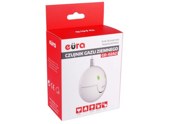 Czujnik gazu ''eura'' GD-02A2 - 230 V / 50 Hz - AC 230 V przewód 1,5 m metan żywotność sensora 5 lat